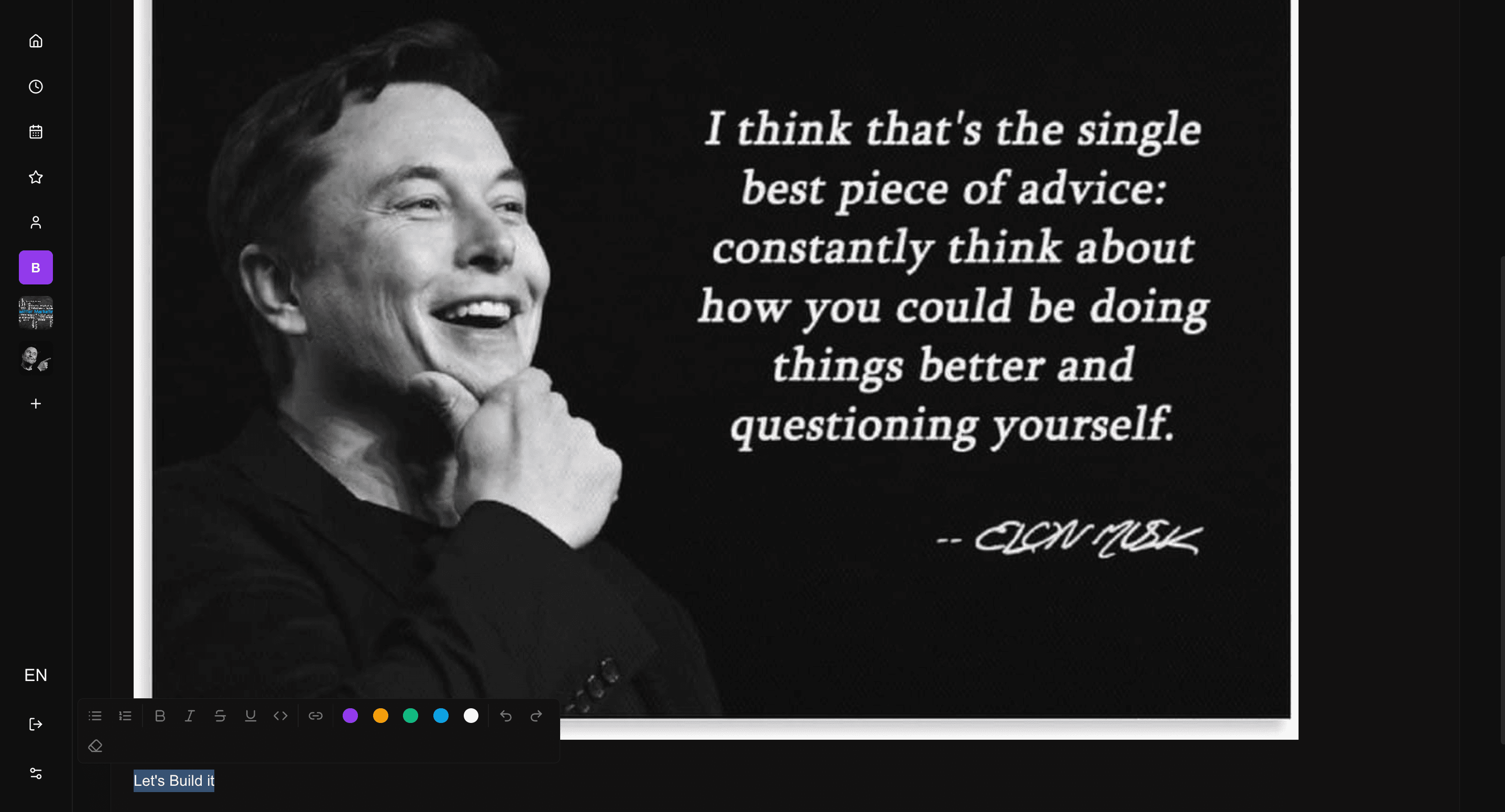 Task Content editor options page - dark theme